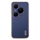 For Huawei Pura 80 Pro / Pro+ 5G AZNS Electroplated Edge Carbon Fiber Texture Phone Case(Blue) - 2
