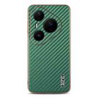For Huawei Pura 80 Pro / Pro+ 5G AZNS Electroplated Edge Carbon Fiber Texture Phone Case(Green) - 2