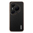 For Huawei Pura 80 Ultra 5G AZNS Electroplated Edge Carbon Fiber Texture Phone Case(Black) - 2