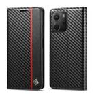 For Redmi Note 14 5G Global LC.IMEEKE Carbon Fiber Leather Phone Case(Vertical Black) - 1