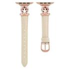 For Apple Watch 46mm / 49mm / 45mm / 44mm Leopard Head Genuine Leather Watch Band(White Rose Gold) - 2