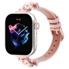 For Apple Watch 46mm / 49mm / 45mm / 44mm Leopard Head Genuine Leather Watch Band(Pink Rose Gold) - 1