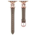 For Apple Watch 46mm / 49mm / 45mm / 44mm Leopard Head Genuine Leather Watch Band(Grey) - 2