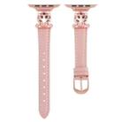 For Apple Watch 42mm / 41mm / 40mm / 38mm Leopard Head Genuine Leather Watch Band(Pink Rose Gold) - 2