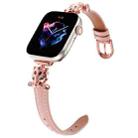 For Apple Watch 42mm / 41mm / 40mm / 38mm Leopard Head Genuine Leather Watch Band(Pink Rose Gold) - 3