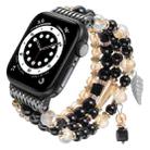 For Apple Watch 46mm / 49mm / 45mm / 44mm Tassel Beaded Chain Watch Band(Black) - 1