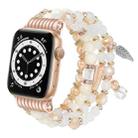 For Apple Watch 42mm / 41mm / 40mm / 38mm Tassel Beaded Chain Watch Band(White) - 1