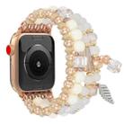 For Apple Watch 42mm / 41mm / 40mm / 38mm Tassel Beaded Chain Watch Band(White) - 2