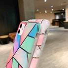 For iPhone 11 Plating Marble Pattern Soft TPU Protective Case with Shoulder Strap(Pink Lattice) - 2