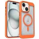 For iPhone 15 Honeycomb Cooling MagSafe Phone Case(Orange) - 1