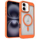 For iPhone 16 Honeycomb Cooling MagSafe Phone Case(Orange) - 1