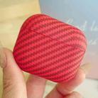 For AirPods 4 Carbon Fiber TPU Frosted Earphone Protective Case(Red) - 1