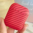 For AirPods 1 / 2 Carbon Fiber TPU Frosted Earphone Protective Case(Red) - 1