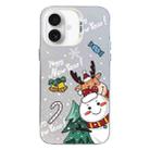 For iPhone 16 Plus Christmas Series PC Full Coverage Pattern Phone Case(CW059 White) - 1