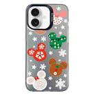 For iPhone 16 Plus Christmas Series PC Full Coverage Pattern Phone Case(CK051 Black) - 1