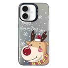 For iPhone 16 Plus Christmas Series PC Full Coverage Pattern Phone Case(CK055 Black) - 1