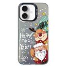 For iPhone 16 Plus Christmas Series PC Full Coverage Pattern Phone Case(CK056 Black) - 1