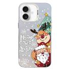 For iPhone 16 Plus Christmas Series PC Full Coverage Pattern Phone Case(CW056 White) - 1