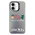 For iPhone 16 Christmas Series PC Full Coverage Pattern Phone Case(CK052 Black) - 1