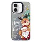 For iPhone 16 Christmas Series PC Full Coverage Pattern Phone Case(CK056 Black) - 1