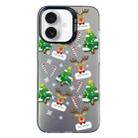 For iPhone 16 Christmas Series PC Full Coverage Pattern Phone Case(CK057 Black) - 1