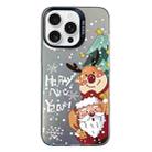 For iPhone 15 Pro Christmas Series PC Full Coverage Pattern Phone Case(CK056 Black) - 1