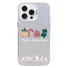 For iPhone 15 Pro Christmas Series PC Full Coverage Pattern Phone Case(CW052 White) - 1