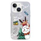 For iPhone 15 Plus Christmas Series PC Full Coverage Pattern Phone Case(CW059 White) - 1