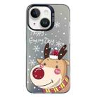 For iPhone 15 Plus Christmas Series PC Full Coverage Pattern Phone Case(CK055 Black) - 1