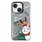 For iPhone 15 Plus Christmas Series PC Full Coverage Pattern Phone Case(CK059 Black) - 1