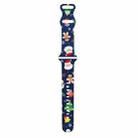 For Apple Watch 46mm / 49mm / 45mm / 44mm Christmas Pattern Silicone Watch Band(Christmas Midnight Blue) - 1