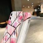 For iPhone 11 Pro Plating Marble Pattern Soft TPU Protective Case with Shoulder Strap(Pink Rose) - 3