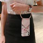 For iPhone 11 Pro Plating Marble Pattern Soft TPU Protective Case with Shoulder Strap(Pink Apple Blossom) - 2