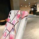 For iPhone 11 Plating Marble Pattern Soft TPU Protective Case with Shoulder Strap(Pink Rose) - 3