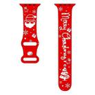 For Apple Watch 42mm / 41mm / 40mm / 38mm Christmas Engraving Butterfly Buckle Silicone Watch Band(Red White) - 2