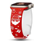 For Apple Watch 42mm / 41mm / 40mm / 38mm Christmas Engraving Butterfly Buckle Silicone Watch Band(Red White) - 3