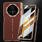 For Honor Magic V3 GKK Integrated Magnetic Fold Hinge Leather Shockproof Phone Case(Red) - 3
