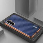 For Samsung Galaxy A36 AZNS Electroplated Edge Carbon Fiber Texture Phone Case(Blue) - 2