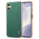For Samsung Galaxy A06 4G AZNS Electroplated Edge Carbon Fiber Texture Phone Case(Green) - 1