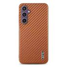 For Samsung Galaxy A16 5G AZNS Electroplated Edge Carbon Fiber Texture Phone Case(Brown) - 2