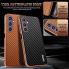 For Samsung Galaxy A16 5G AZNS Electroplated Edge Carbon Fiber Texture Phone Case(Brown) - 3