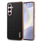 For Samsung Galaxy A56 5G AZNS Electroplated Edge Carbon Fiber Texture Phone Case(Black) - 1