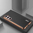 For Samsung Galaxy A56 5G AZNS Electroplated Edge Carbon Fiber Texture Phone Case(Black) - 2