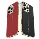 For iPhone 16 Pro GKK Plated Plain Leather Shockproof Phone Case(Black) - 2