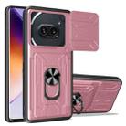 For Nothing Phone 2a Sliding Camshield TPU Hybrid PC Phone Case with Card Slot(Rose Gold) - 1