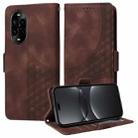 For Huawei nova 13 Pro Embossed Rhombus Starry Leather Phone Case(Brown) - 1