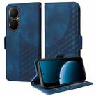 For Huawei Enjoy 80 Embossed Rhombus Starry Leather Phone Case(Blue) - 1