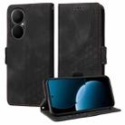 For Huawei Enjoy 80 Embossed Rhombus Starry Leather Phone Case(Black) - 1