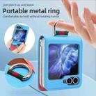 For Samsung Galaxy Z Flip5 VIETAO Metal Ring Card Slot PU Phone Case(Blue Pink) - 2