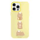 For iPhone 16 Pro Max Skin Feeling Jelly TPU Hybrid PC Phone Case(Bread Bear Yellow) - 1